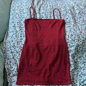 Midi dress from H&M size 10 red and black leopard print